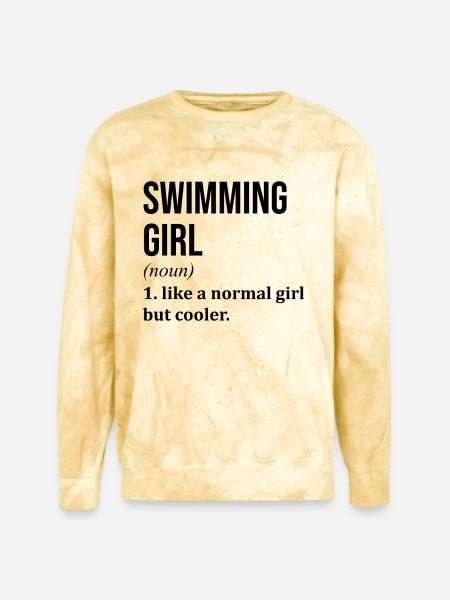 Swimming Swimming Swimming - Unisex Colorblast Crewneck Sweatshirt - citrine