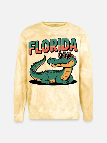 Florida Alligator - Unisex Colorblast Crewneck Sweatshirt - citrine