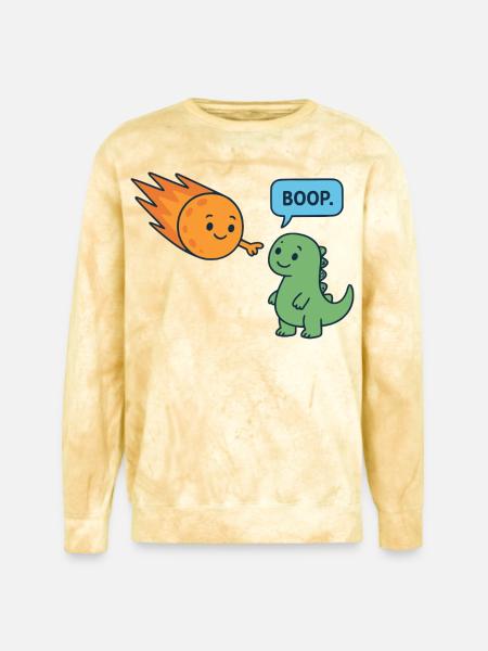 Meteor Buddy and Dino Boop - Unisex Colorblast Crewneck Sweatshirt - citrine