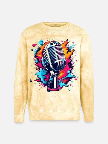 Colourful Microphone Splash - Unisex Colorblast Crewneck Sweatshirt - citrine