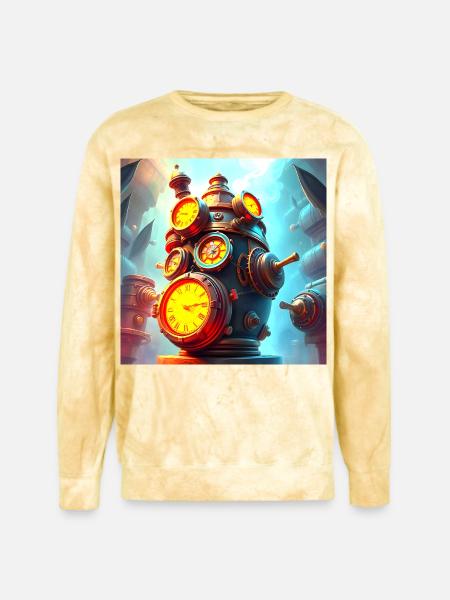 Clockwork Steam Engine - Unisex Colorblast Crewneck Sweatshirt - citrine