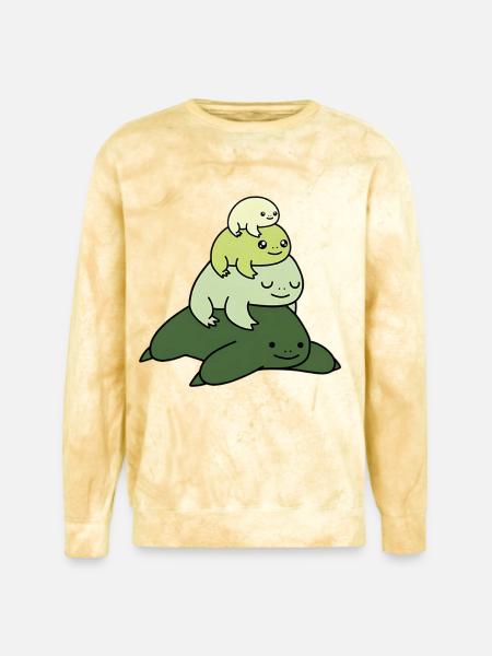 Pastel Stack Frog - Unisex Colorblast Crewneck Sweatshirt - citrine