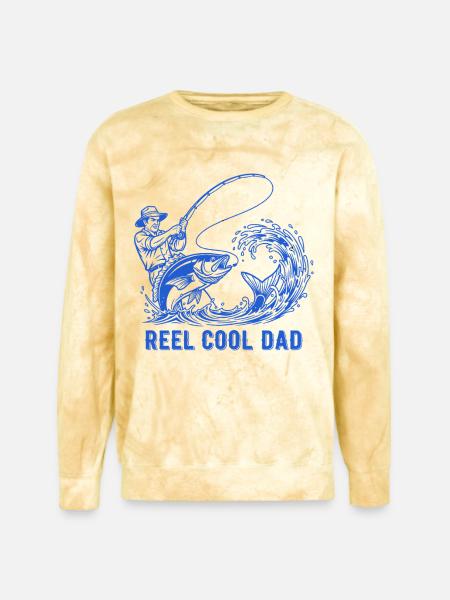 Reel Cool Dad Fishing - Unisex Colorblast Crewneck Sweatshirt - citrine