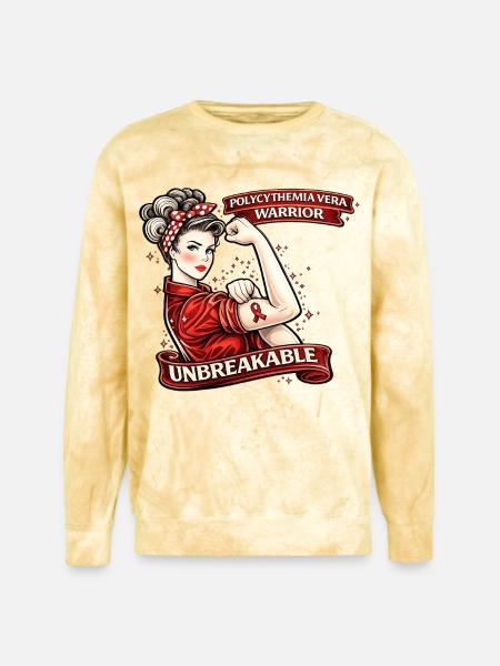 Unbreakable Polycythemia Vera Warrior - Unisex Colorblast Crewneck Sweatshirt - citrine