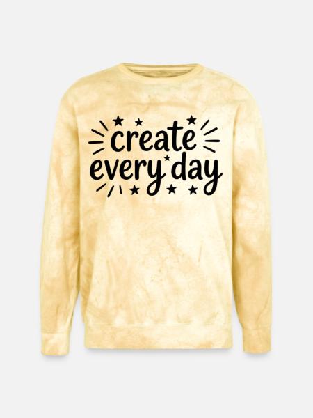 Create Every Day Hand Lettering - Unisex Colorblast Crewneck Sweatshirt - citrine