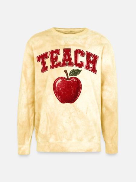 Teacher Apple - Unisex Colorblast Crewneck Sweatshirt - citrine