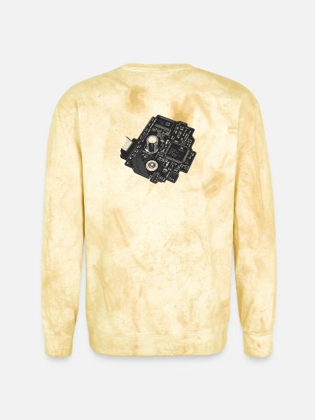Circuitboard Noir - Unisex Colorblast Crewneck Sweatshirt - citrine