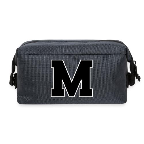 Varsity Letter M Collegiate Alphabet Art - Travel Toiletry Bag