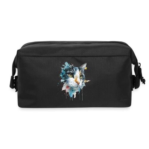 Watercolor cat face - Travel Toiletry Bag