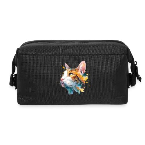 Cat: Feline Ink Burst - Travel Toiletry Bag