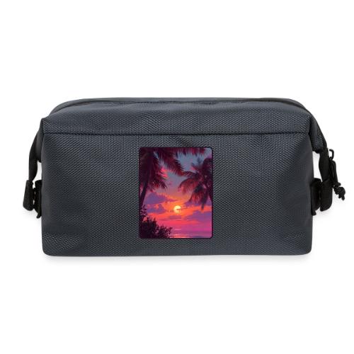 Tropical Sunset Palm Silhouette Design - Travel Toiletry Bag