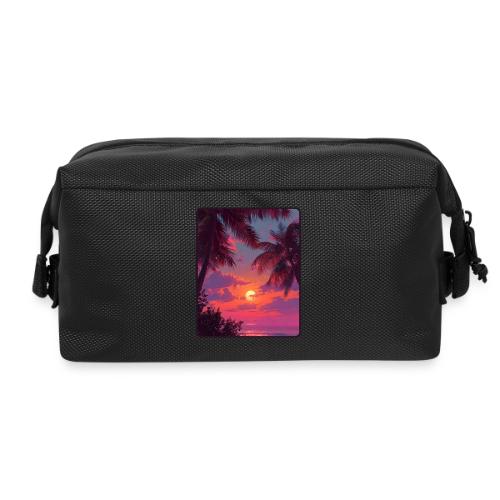 Tropical Sunset Palm Silhouette Design - Travel Toiletry Bag