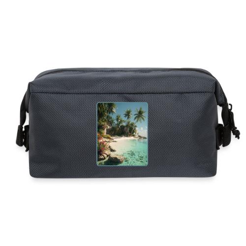 Serene Tropical Beach Floral Design - Travel Toiletry Bag