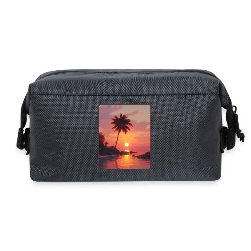 Tropical Beach Sunset Palm Design - Travel Toiletry Bag