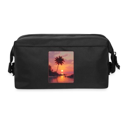 Tropical Beach Sunset Palm Design - Travel Toiletry Bag