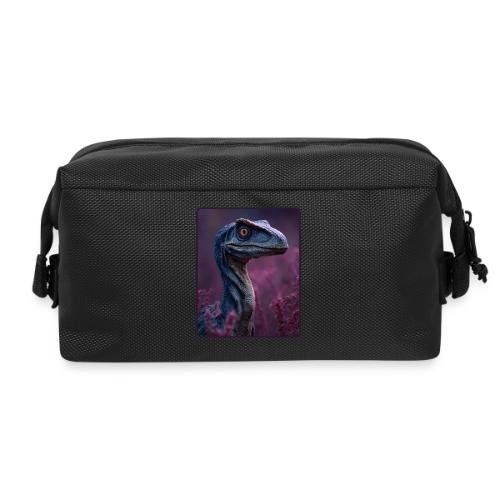 Blue Velociraptor Portrait Design - Travel Toiletry Bag