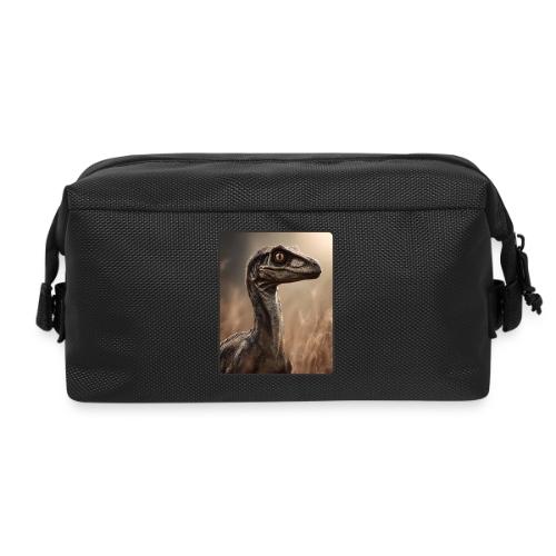 Velociraptor Feathered Portrait Design - Travel Toiletry Bag