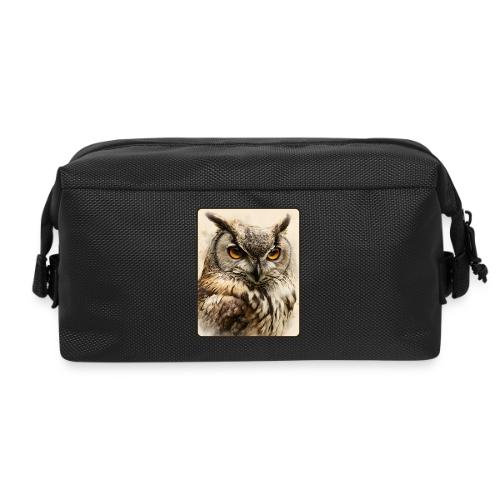 Great Horned Owl Watercolor Design - Travel Toiletry Bag