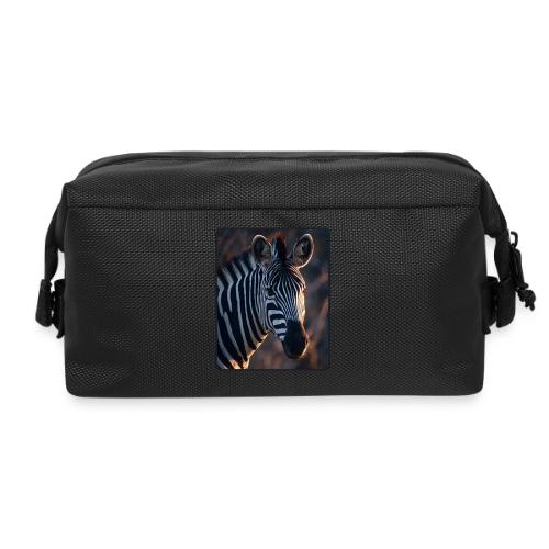 Majestic Zebra Sunset Portrait Design - Travel Toiletry Bag