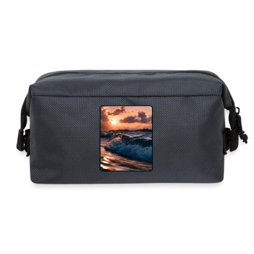 Golden Sunset Ocean Wave - Travel Toiletry Bag