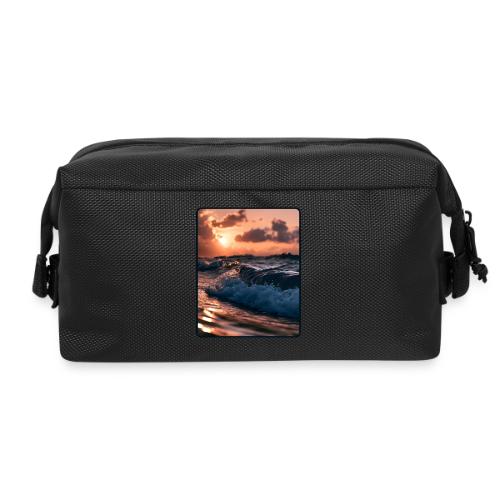 Golden Sunset Ocean Wave - Travel Toiletry Bag