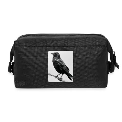 Raven Black and White Art Design - Travel Toiletry Bag