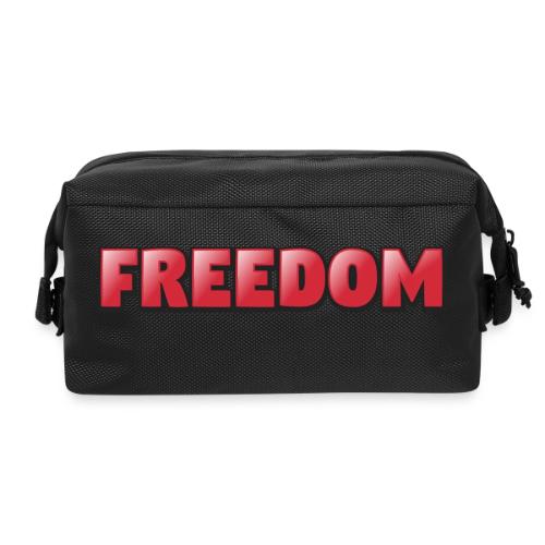 Freedom Bold 3D Word Art Design - Travel Toiletry Bag