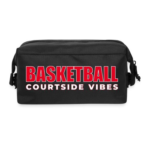 Courtside Vibes Basketball Typography Design - Travel Toiletry Bag