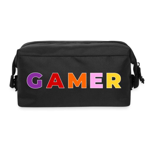 Multicolor GAMER Typography Design - Travel Toiletry Bag