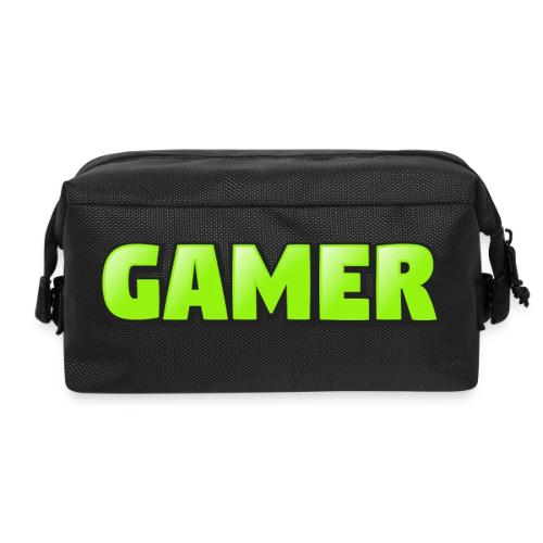 Gamer Neon Green Gaming Logo Design - Travel Toiletry Bag
