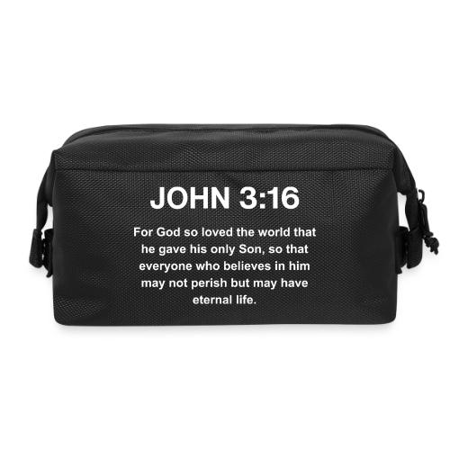 John 3:16 Christian Apparel – White - Travel Toiletry Bag