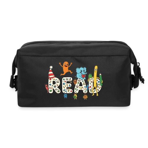 Whimsical READ Kids Cartoon - Travel Toiletry Bag