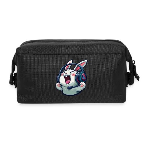 Gamer Bunny Headset Cartoon Design - Travel Toiletry Bag