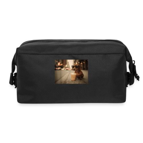Funny Dachshund Iced Coffee Lover Tee - Travel Toiletry Bag