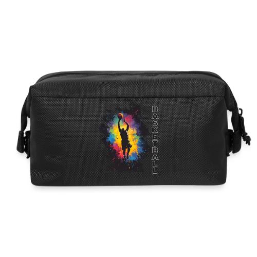 High Energy Basketball Paint Splatter Art - Travel Toiletry Bag