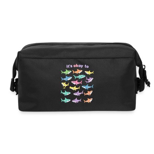 It’s Okay To – Cute Pastel Shark - Travel Toiletry Bag