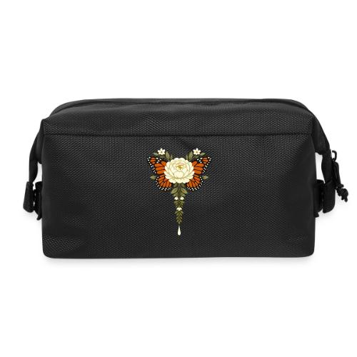 Monarch Butterfly Floral Botanical Art - Travel Toiletry Bag