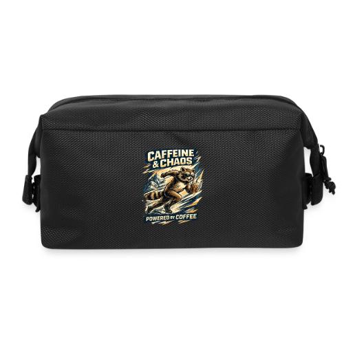 Funny Caffeine Chaos Raccoon Coffee Lover Morning - Travel Toiletry Bag