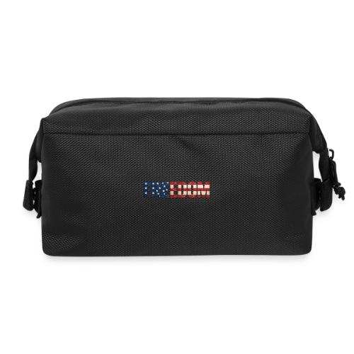 Freedom American Flag Distressed Patriotic Shirt - Travel Toiletry Bag