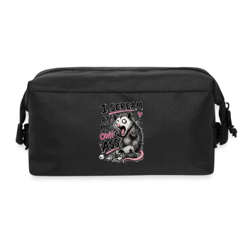 Funny Opossum Screaming Graphic Tee - Travel Toiletry Bag