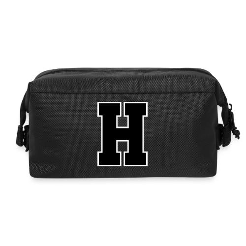 Varsity Letter H Athletic Font Design - Travel Toiletry Bag
