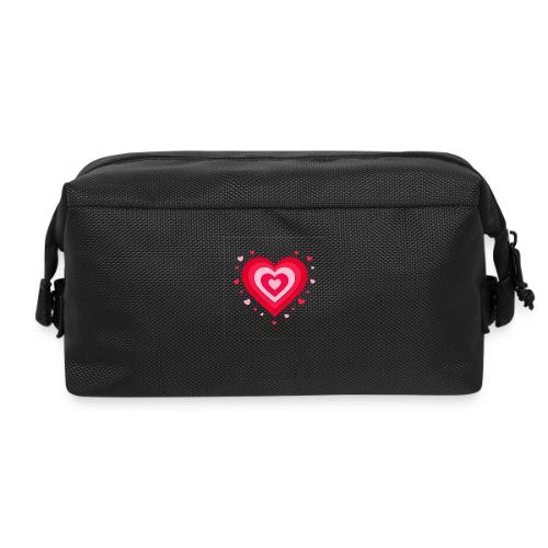 Layered Red & Pink Heart – Cute Valentine Love - Travel Toiletry Bag