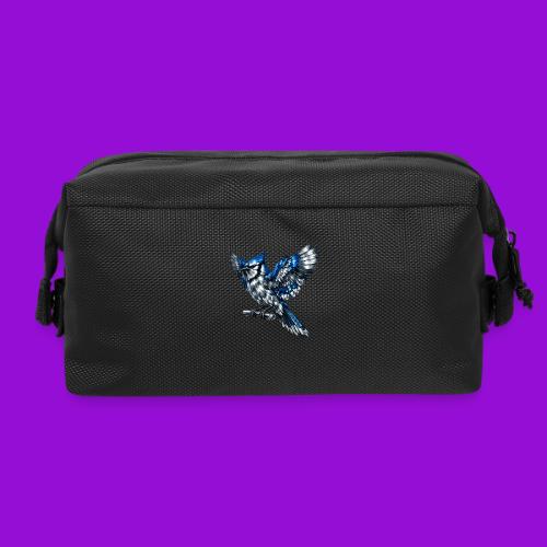 Silver Blue Jay Open Wing Perch - Travel Toiletry Bag