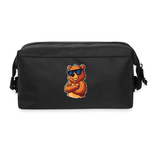 Cool Bear Sunglasses Cartoon Design - Travel Toiletry Bag