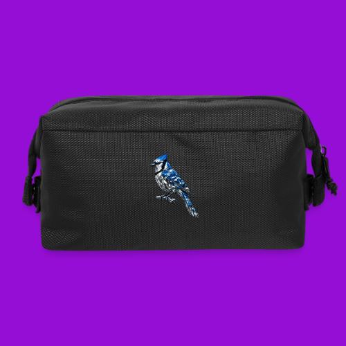 Silver Blue Jay on Perch + Flight Stages 2-print - Travel Toiletry Bag