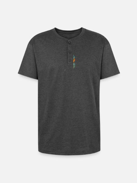 Glass Blowing - Unisex Henley T-Shirt - heather black