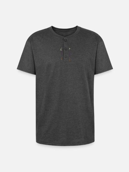Moonlight & Magic Tshirt - Unisex Henley T-Shirt - heather black