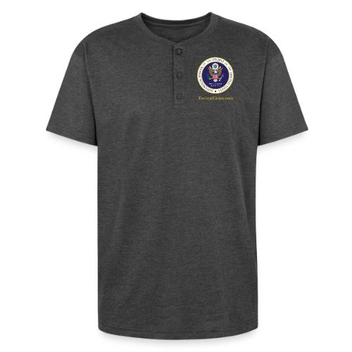 The Peoples Seal w gold url - Unisex Henley T-Shirt