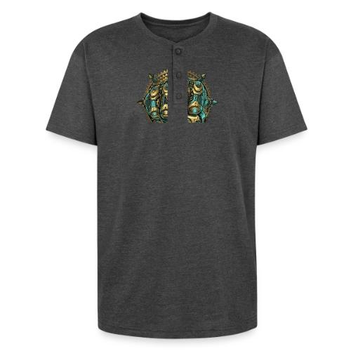 Cyberpunk Power Robot Hand - Unisex Henley T-Shirt