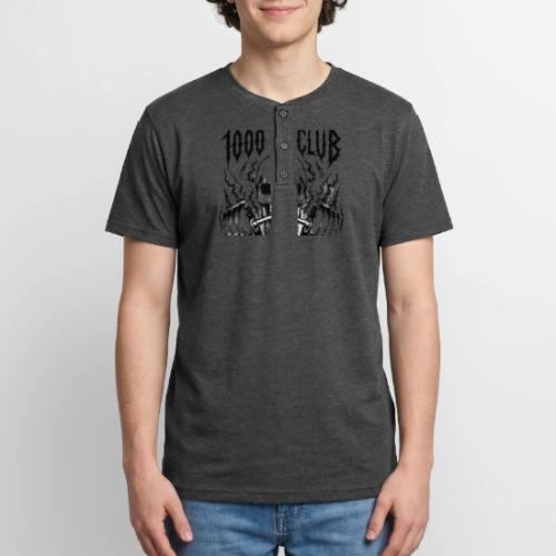 1000 LB Club Skull Barbell Powerlif - Unisex Henley T-Shirt